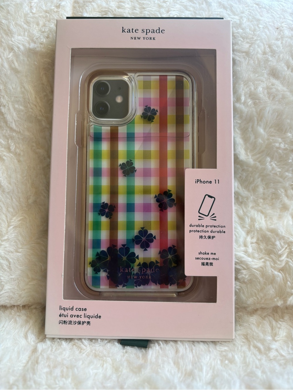 Kate Spade iPhone 11 phone case - BELLA PLAID LIQUID
